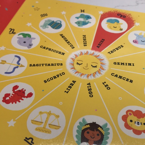 🌻4/$20 Aries Children’s Board Book Discovering Zodiac Signs Constellations New - Picture 6 of 9